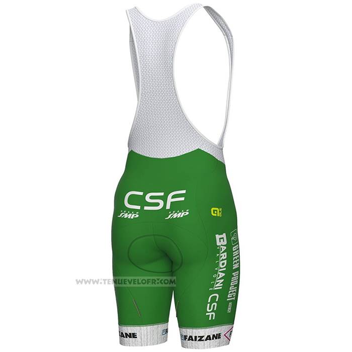 2023 Maillot Cyclisme Bardiani Csf Faizane Vert Blanc Manches Courtes et Cuissard